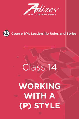 Adizes Live Course on Organizational Transformation. Slides Class 14 - WORKING WITH A (P) STYLE (English)
